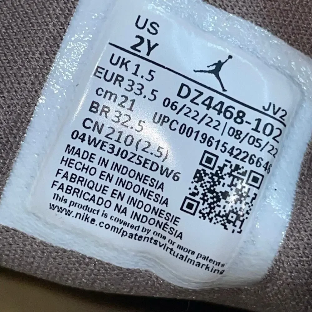 Nike Air Jordan 1 Mid SE Craft PS Kids Size 2Y Inside Out Taupe Shoes DZ4468-102